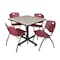 Kobe Kobe Square Table & Chair Set, Wood, Metal, Plastic Top, Maple TKB4242PL47BY - alternate 1